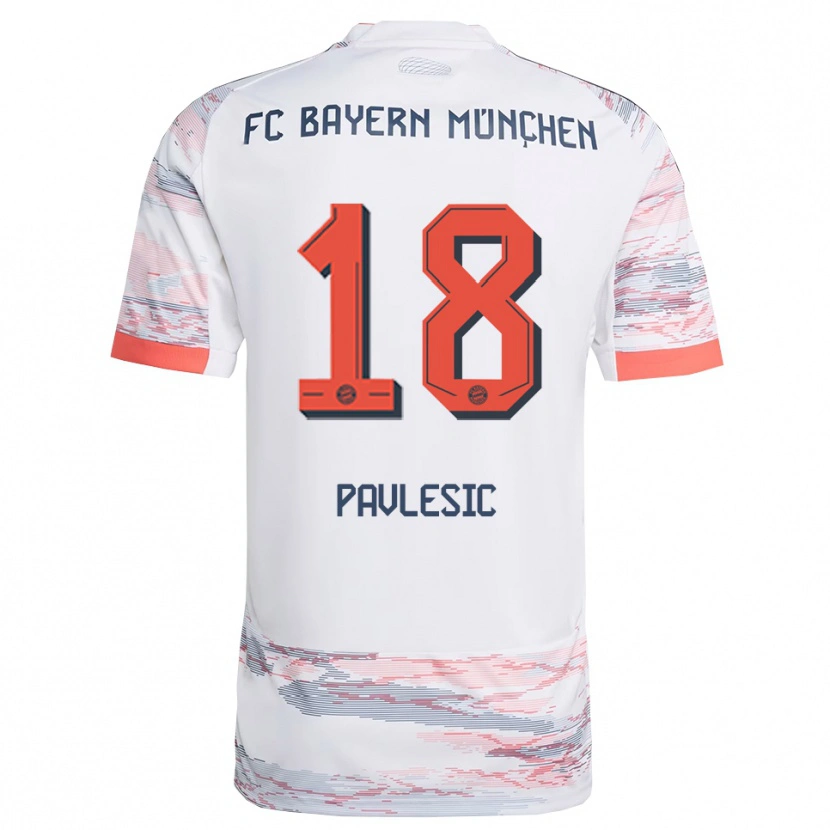Danxen Hombre Camiseta Anthony Pavlesic #18 Blanco Gris 2ª Equipación 2025/26 La Camisa