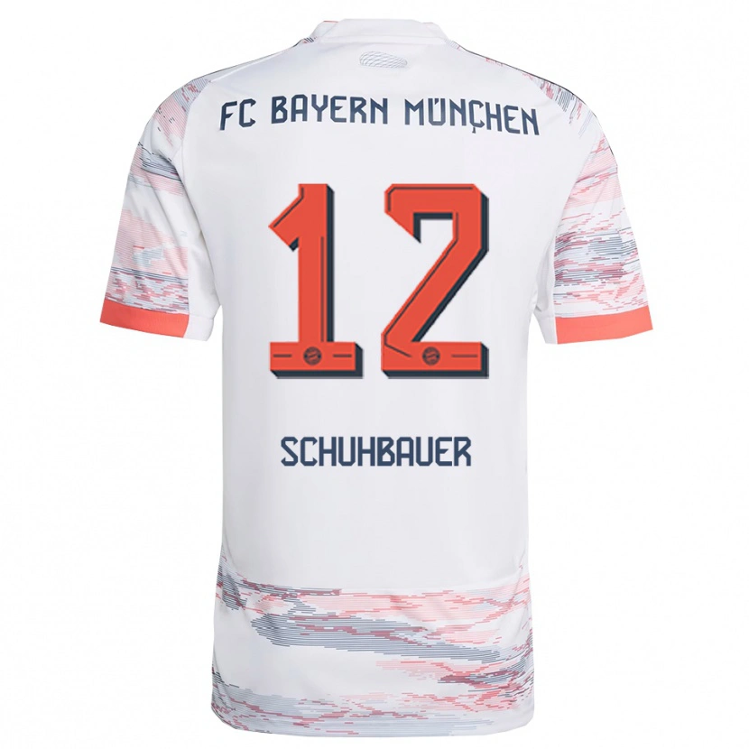 Danxen Hombre Camiseta Maximilian Schuhbauer #12 Blanco Gris 2ª Equipación 2025/26 La Camisa