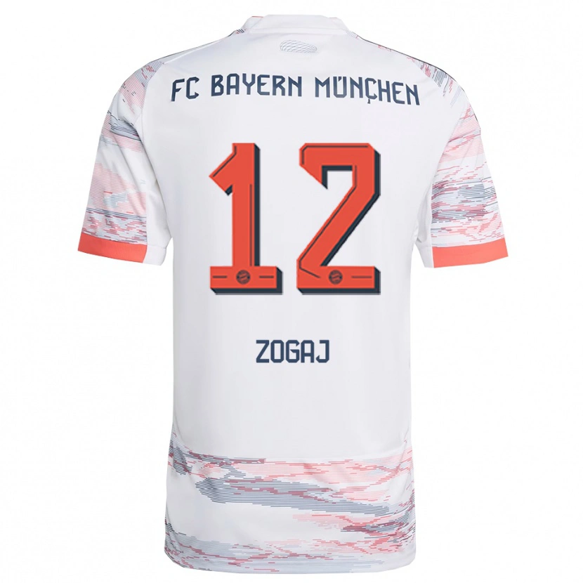 Danxen Hombre Camiseta Nderim Zogaj #12 Blanco Gris 2ª Equipación 2025/26 La Camisa