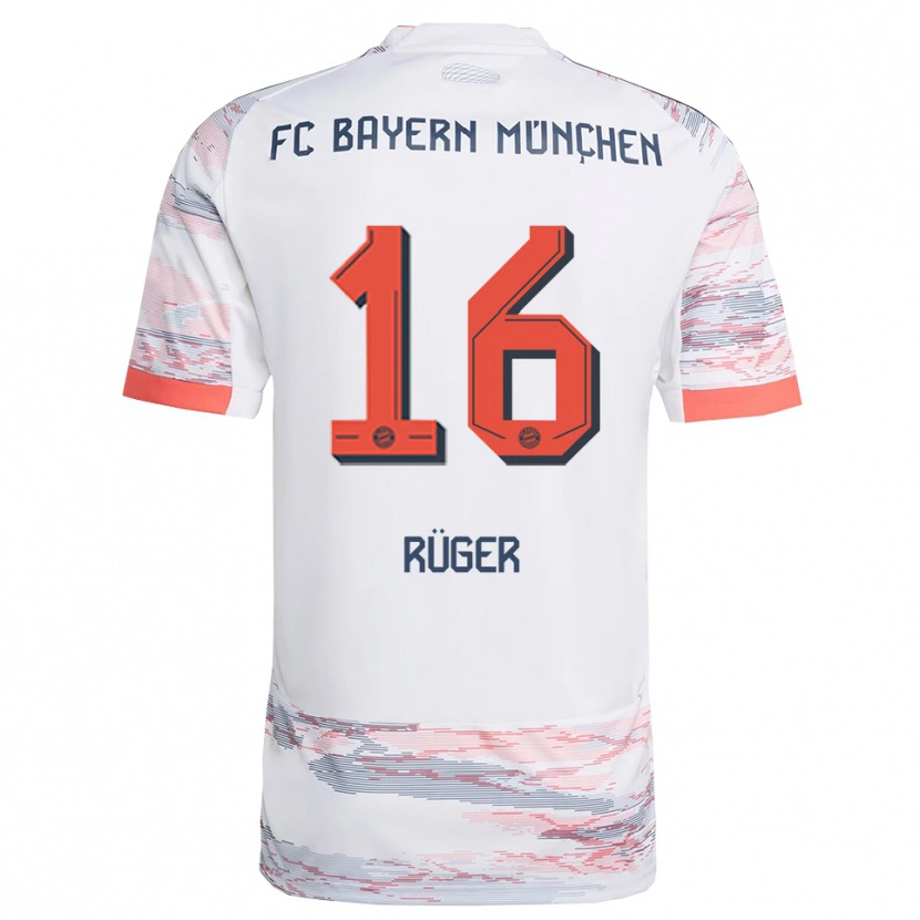 Danxen Hombre Camiseta Kurt Rüger #16 Blanco Gris 2ª Equipación 2025/26 La Camisa