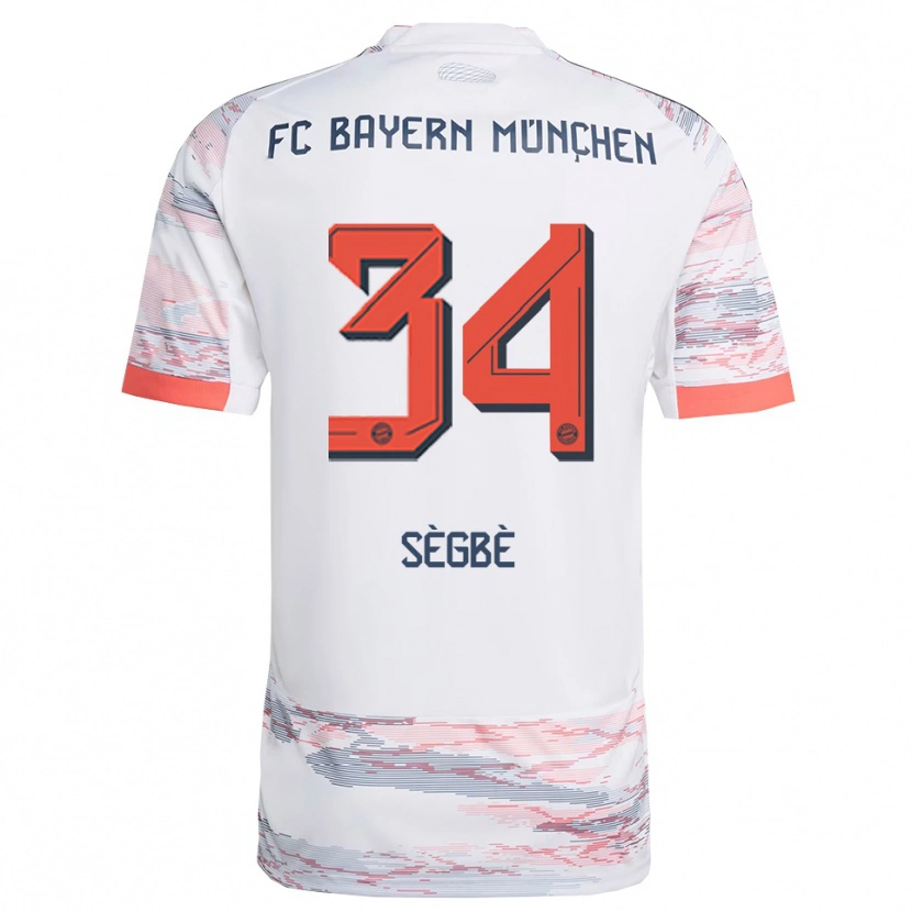 Danxen Hombre Camiseta Désiré Sègbè #34 Blanco Gris 2ª Equipación 2025/26 La Camisa