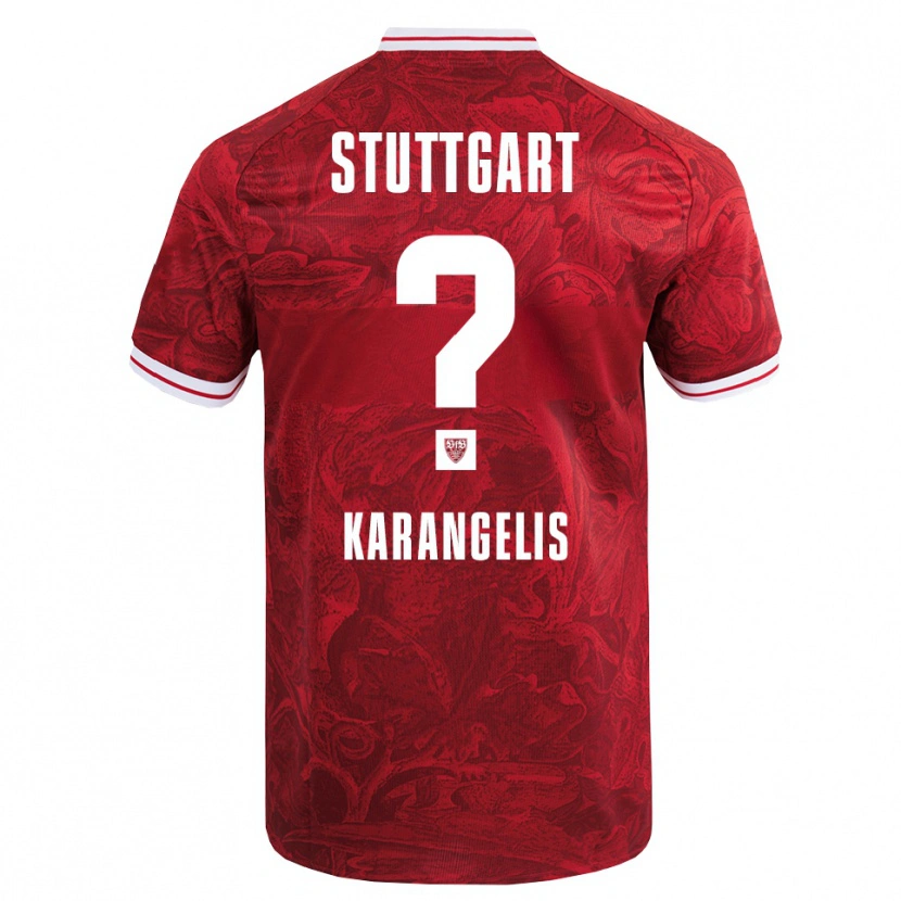 Danxen Hombre Camiseta Konstantinos Karangelis #0 Rojo Negro 2ª Equipación 2025/26 La Camisa
