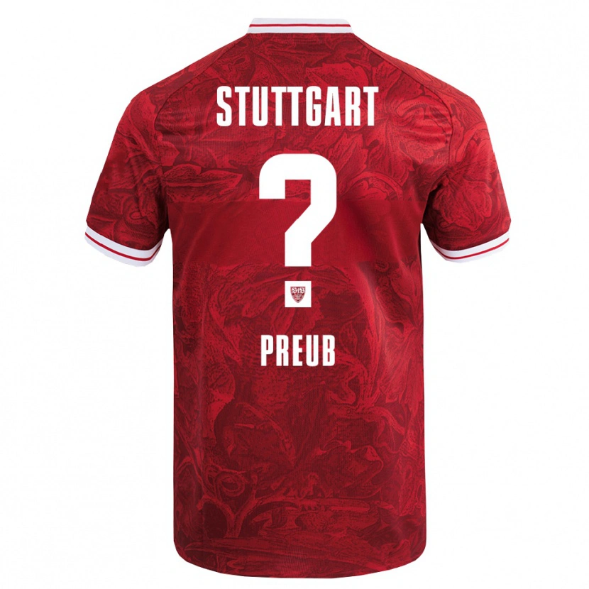 Danxen Hombre Camiseta Laurin Preuß #0 Rojo Negro 2ª Equipación 2025/26 La Camisa