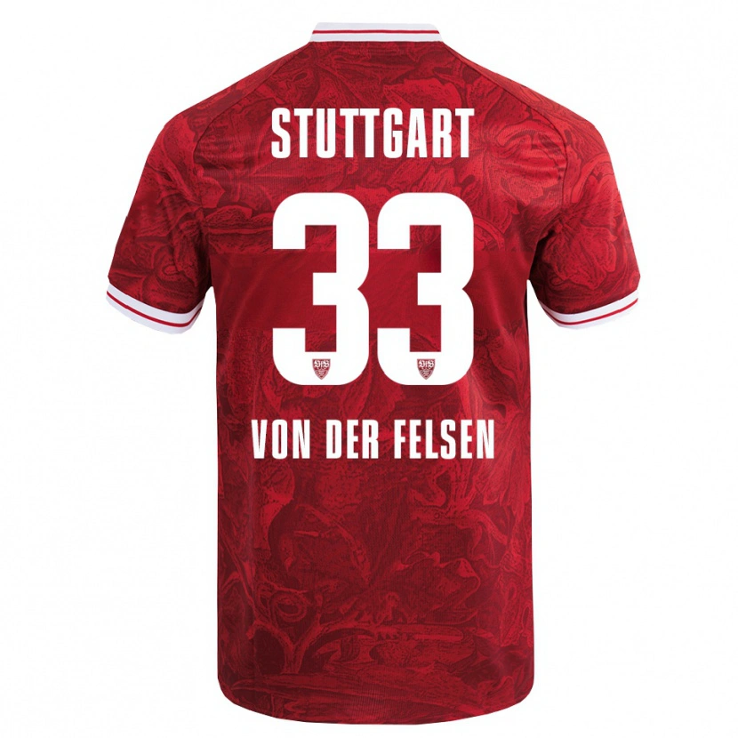 Danxen Hombre Camiseta Jerik Von Der Felsen #33 Rojo Negro 2ª Equipación 2025/26 La Camisa