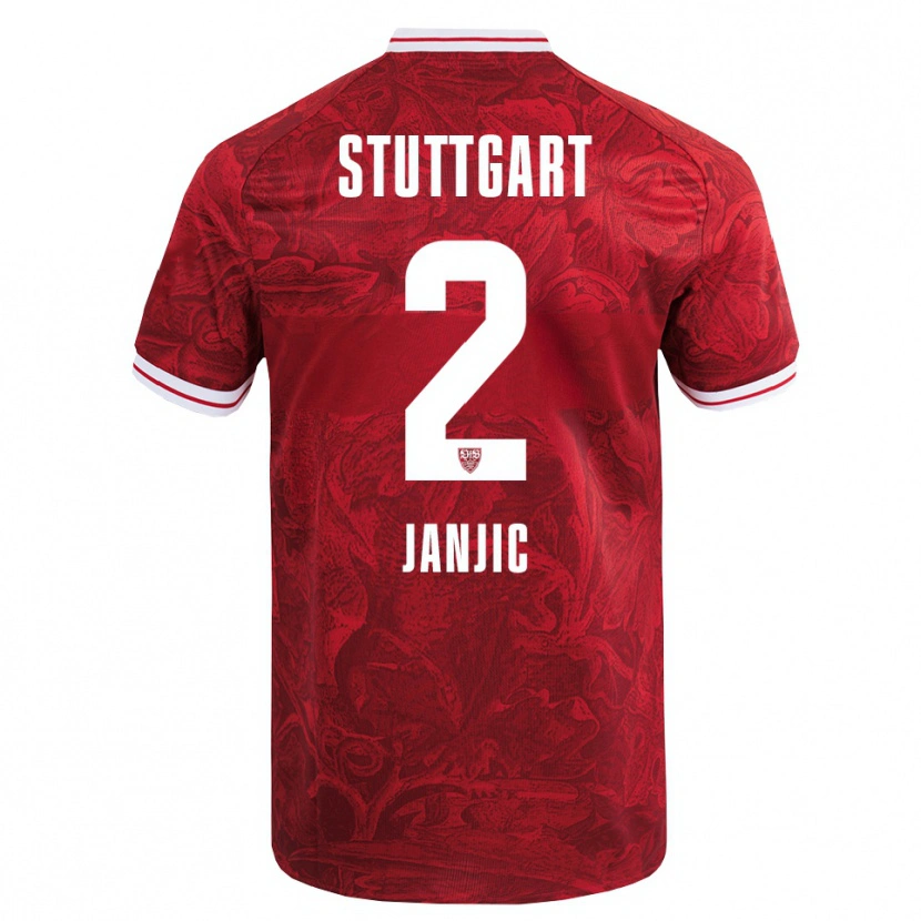 Danxen Hombre Camiseta Antonijo Janjic #2 Rojo Negro 2ª Equipación 2025/26 La Camisa