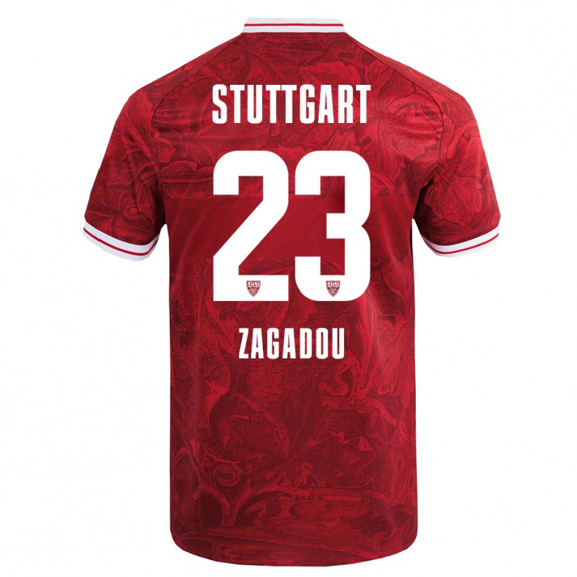 Danxen Hombre Camiseta Dan-Axel Zagadou #23 Rojo Negro 2ª Equipación 2025/26 La Camisa