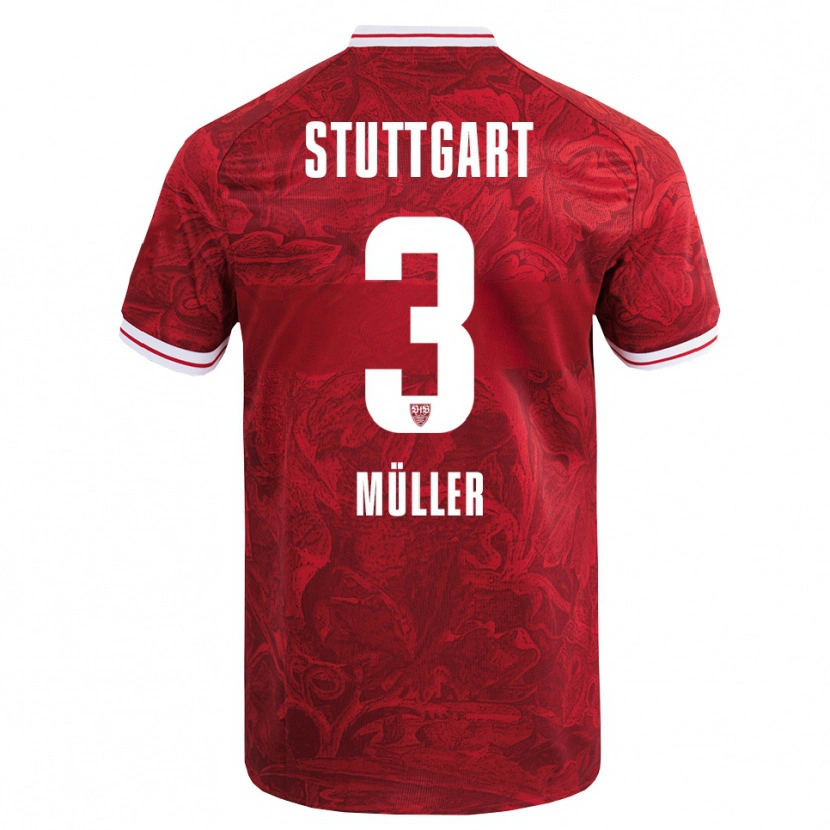 Danxen Hombre Camiseta Lenelotte Müller #3 Rojo Negro 2ª Equipación 2025/26 La Camisa