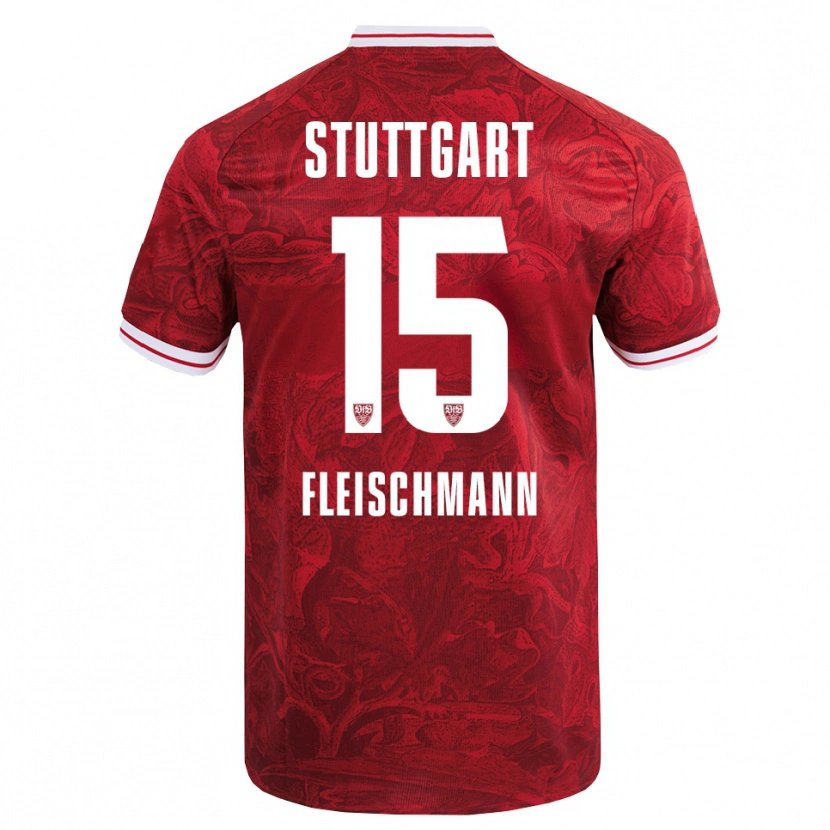 Danxen Hombre Camiseta Svea Fleischmann #15 Rojo Negro 2ª Equipación 2025/26 La Camisa