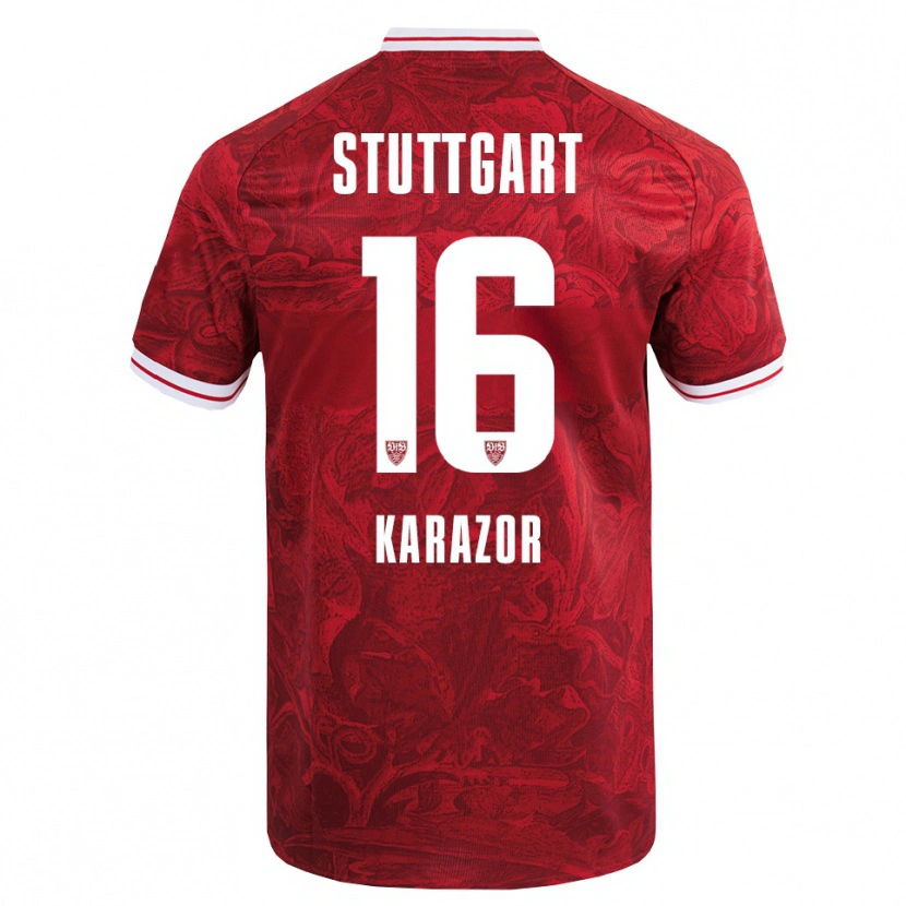 Danxen Hombre Camiseta Atakan Karazor #16 Rojo Negro 2ª Equipación 2025/26 La Camisa