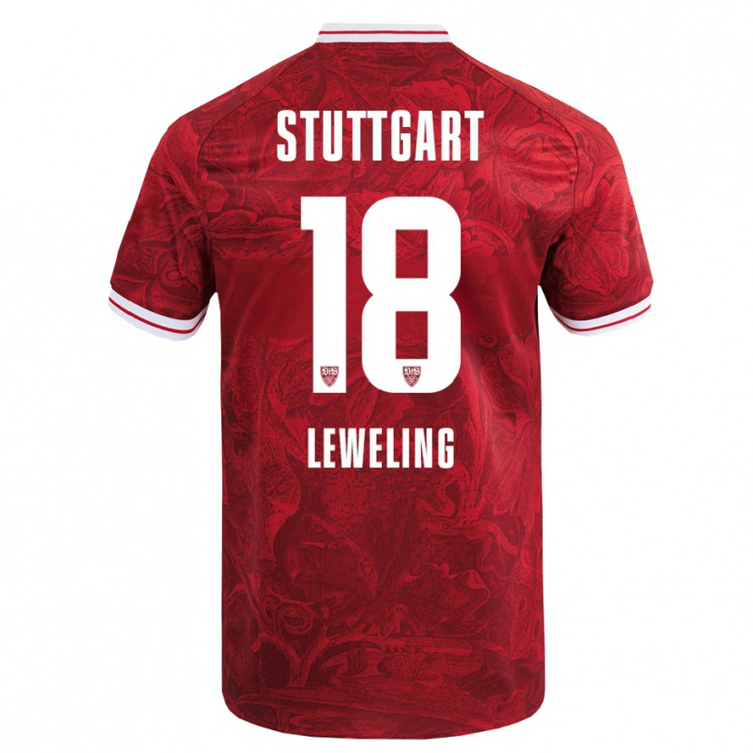 Danxen Hombre Camiseta Jamie Leweling #18 Rojo Negro 2ª Equipación 2025/26 La Camisa