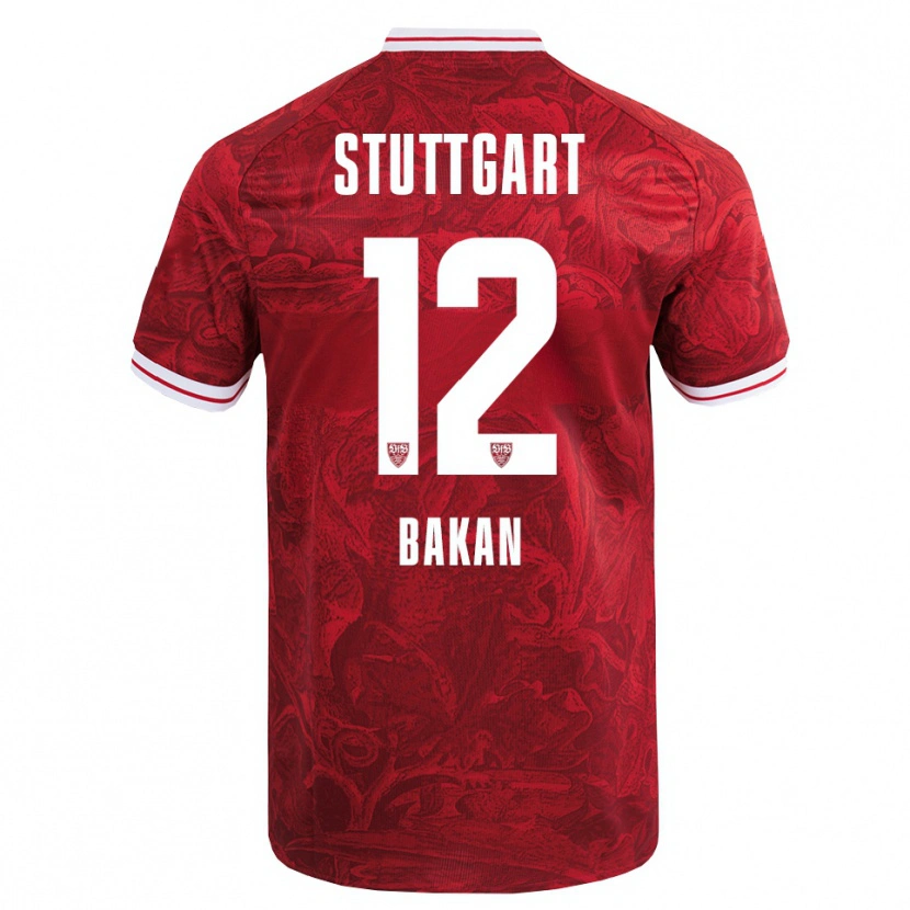 Danxen Hombre Camiseta Eren Bakan #12 Rojo Negro 2ª Equipación 2025/26 La Camisa