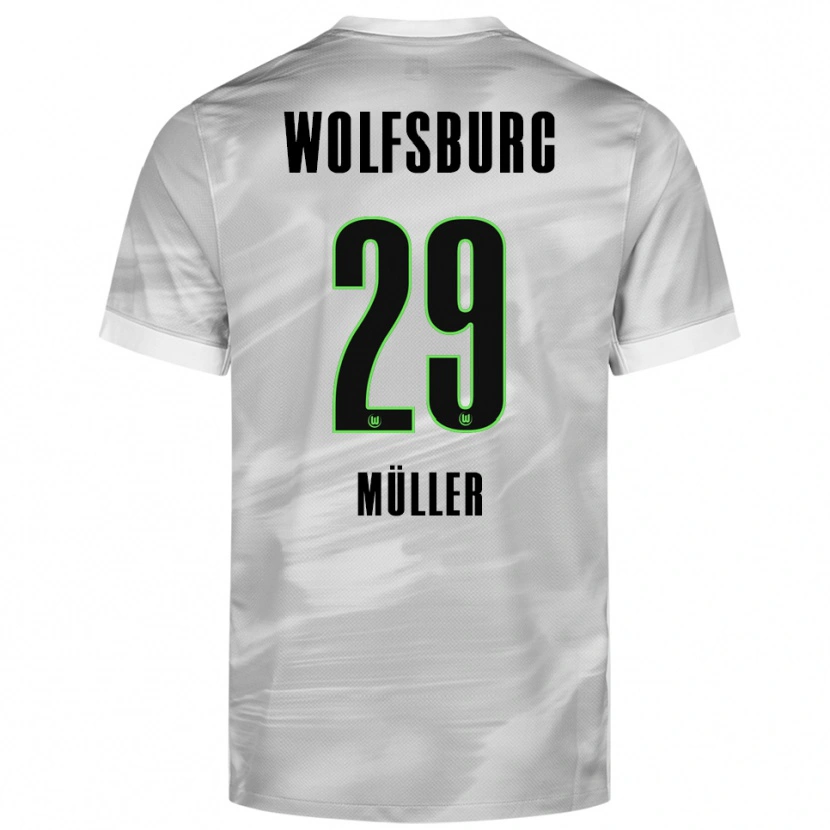 Danxen Hombre Camiseta Marius Müller #29 Gris Blanco 2ª Equipación 2025/26 La Camisa