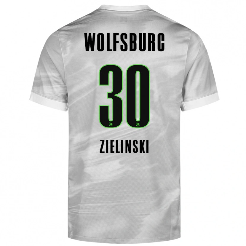 Danxen Hombre Camiseta Jakub Zielinski #30 Gris Blanco 2ª Equipación 2025/26 La Camisa