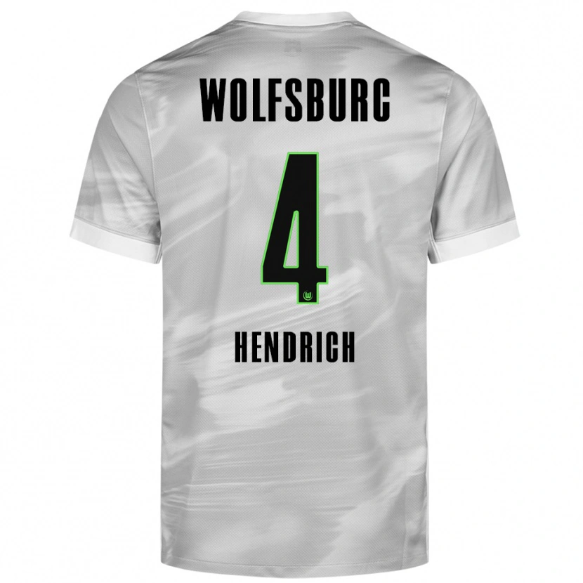 Danxen Hombre Camiseta Kathrin Hendrich #4 Gris Blanco 2ª Equipación 2025/26 La Camisa