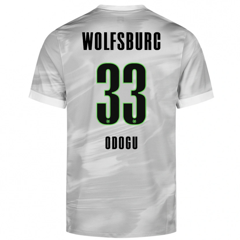 Danxen Hombre Camiseta David Odogu #33 Gris Blanco 2ª Equipación 2025/26 La Camisa