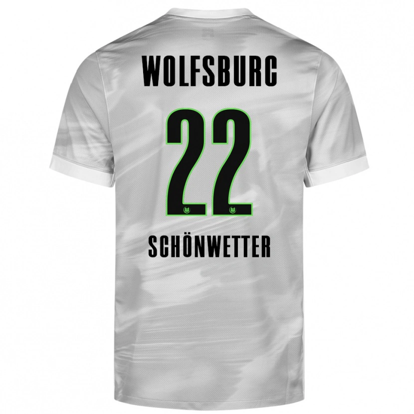 Danxen Hombre Camiseta Christina Schönwetter #22 Gris Blanco 2ª Equipación 2025/26 La Camisa