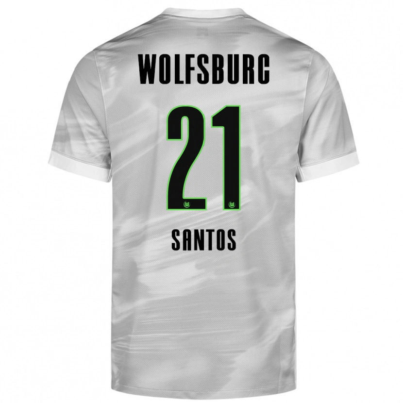 Danxen Hombre Camiseta Leonardo Santos #21 Gris Blanco 2ª Equipación 2025/26 La Camisa