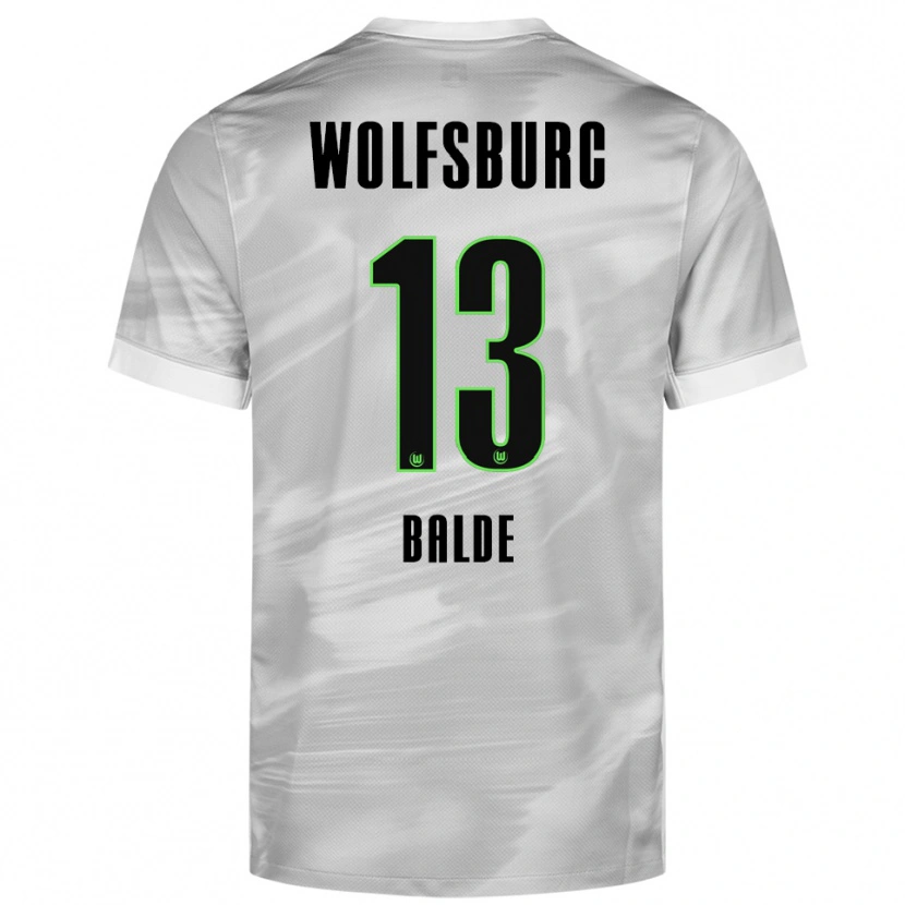Danxen Hombre Camiseta Saido Baldé #13 Gris Blanco 2ª Equipación 2025/26 La Camisa