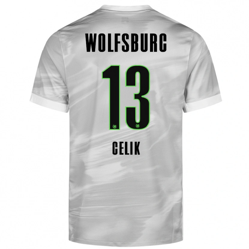 Danxen Hombre Camiseta Dennis Celik #13 Gris Blanco 2ª Equipación 2025/26 La Camisa