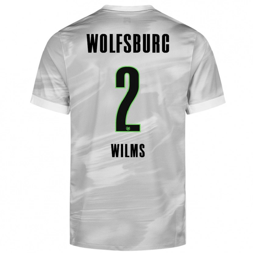Danxen Hombre Camiseta Lynn Wilms #2 Gris Blanco 2ª Equipación 2025/26 La Camisa