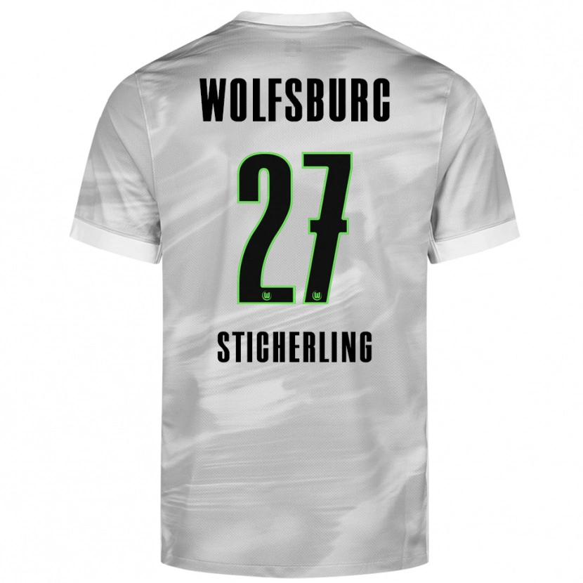 Danxen Hombre Camiseta Carl-Anton Sticherling #27 Gris Blanco 2ª Equipación 2025/26 La Camisa