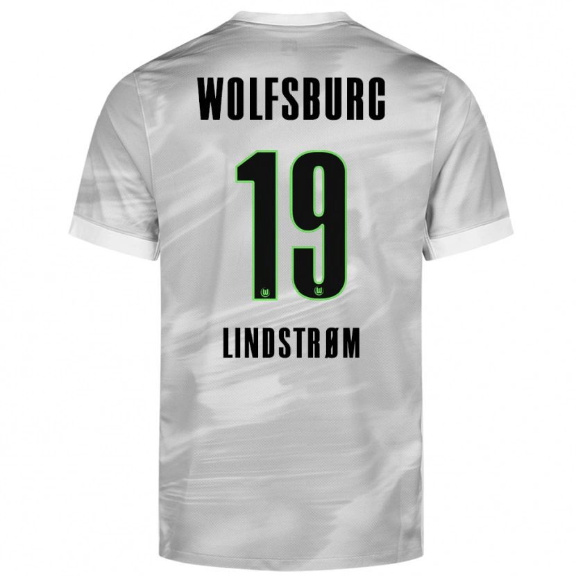 Danxen Hombre Camiseta Jesper Lindstrøm #19 Gris Blanco 2ª Equipación 2025/26 La Camisa