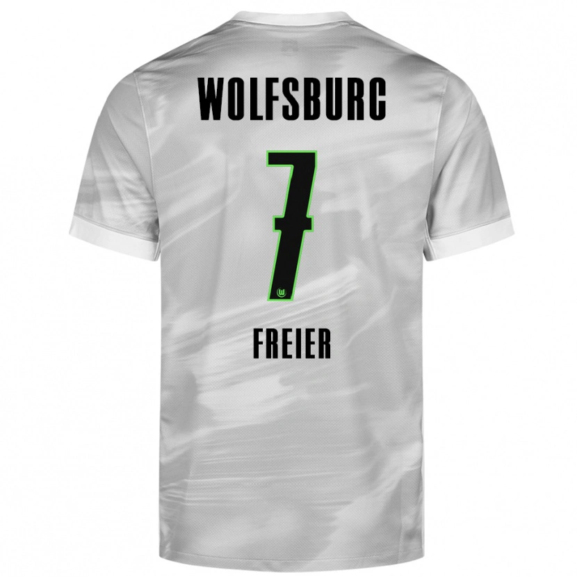 Danxen Hombre Camiseta Sharn Freier #7 Gris Blanco 2ª Equipación 2025/26 La Camisa