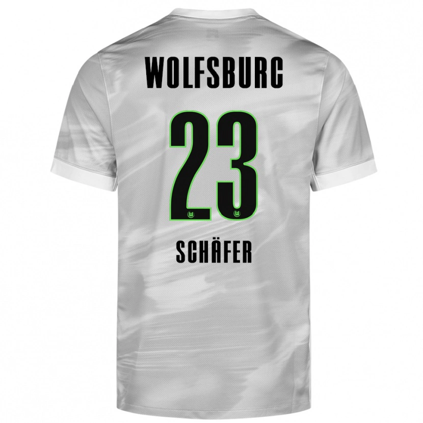 Danxen Hombre Camiseta Elia Schäfer #23 Gris Blanco 2ª Equipación 2025/26 La Camisa