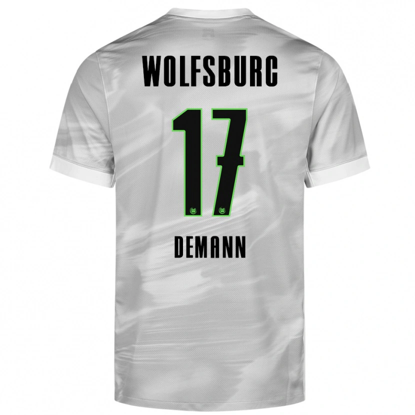 Danxen Hombre Camiseta Kristin Demann #17 Gris Blanco 2ª Equipación 2025/26 La Camisa