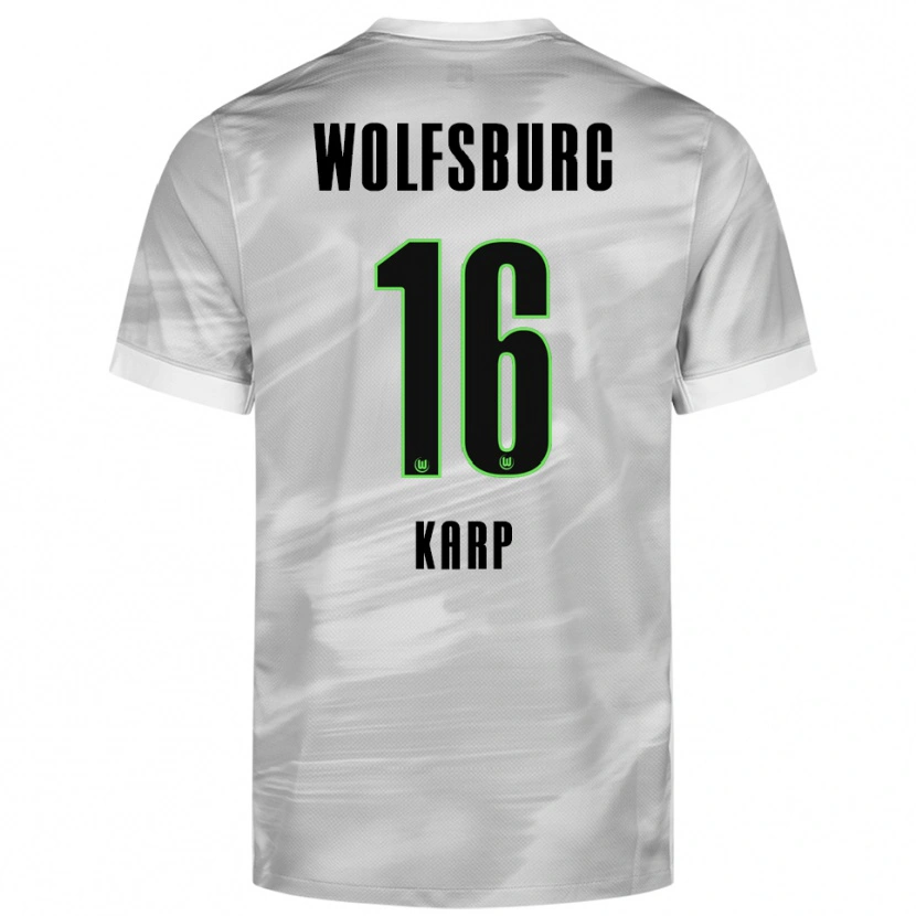 Danxen Hombre Camiseta Maurice Karp #16 Gris Blanco 2ª Equipación 2025/26 La Camisa