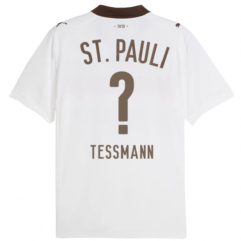 Danxen Hombre Camiseta Niklas Teßmann #0 Blanco Rojo 2ª Equipación 2025/26 La Camisa