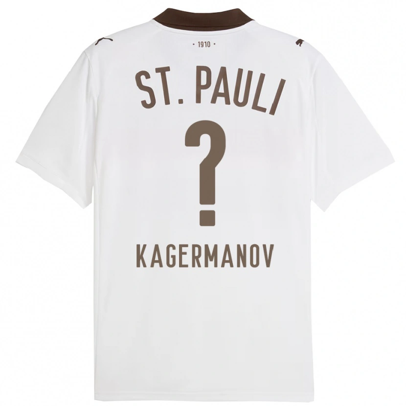 Danxen Hombre Camiseta Muslim Kagermanov #0 Blanco Rojo 2ª Equipación 2025/26 La Camisa