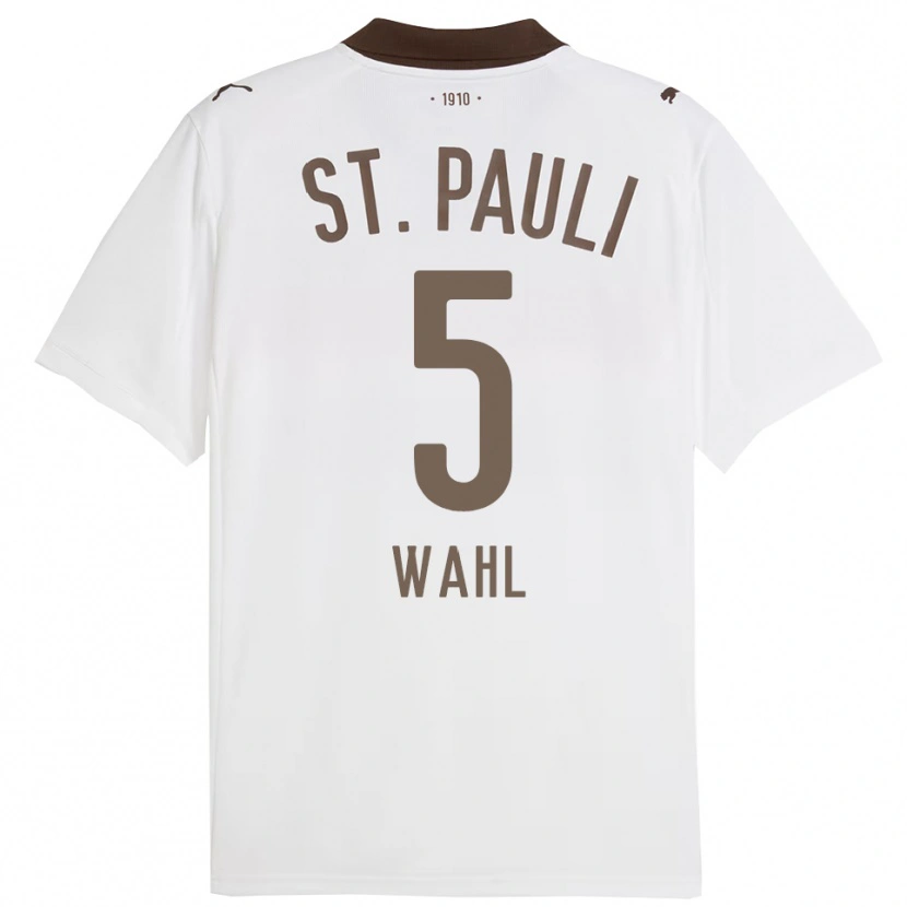 Danxen Hombre Camiseta Hauke Wahl #5 Blanco Rojo 2ª Equipación 2025/26 La Camisa