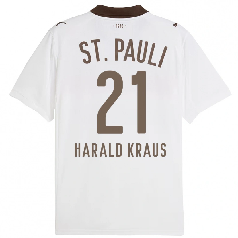 Danxen Hombre Camiseta Stefan Harald Kraus #21 Blanco Rojo 2ª Equipación 2025/26 La Camisa