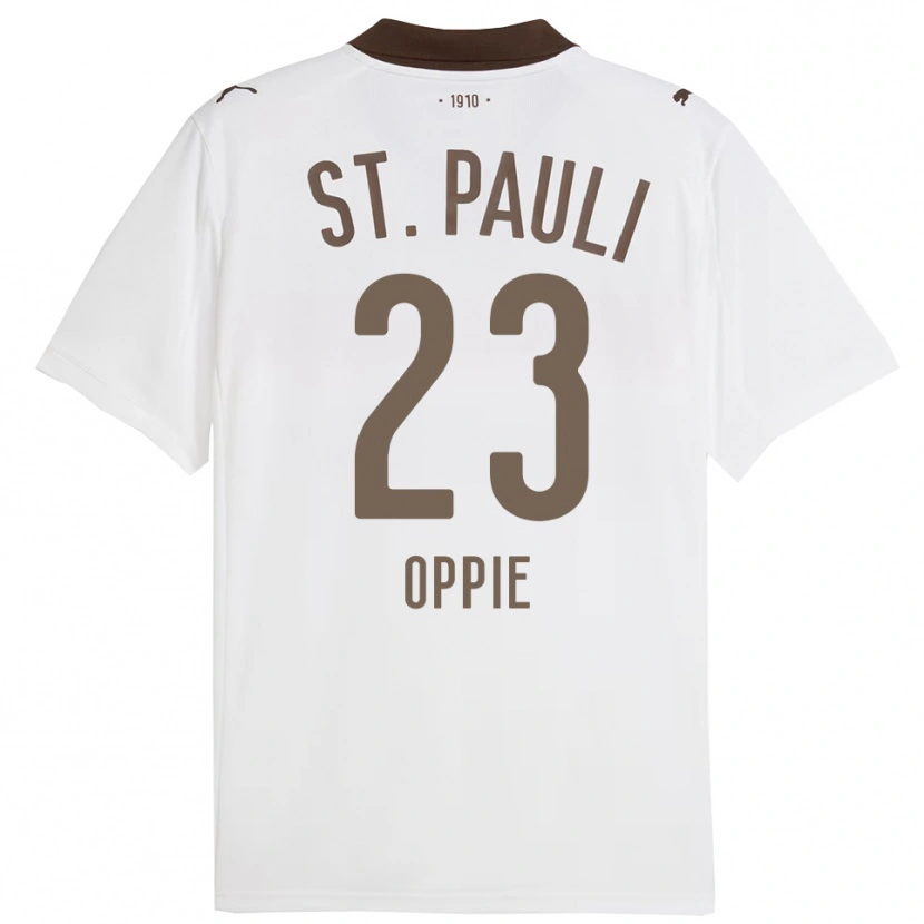 Danxen Hombre Camiseta Louis Oppie #23 Blanco Rojo 2ª Equipación 2025/26 La Camisa