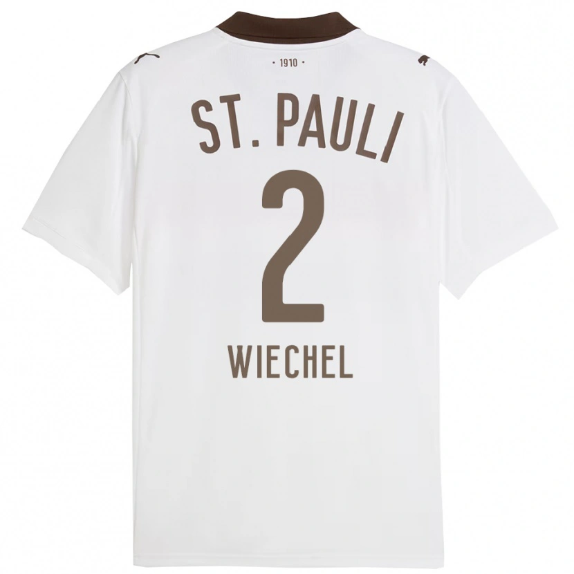 Danxen Hombre Camiseta Jan Wiechel #2 Blanco Rojo 2ª Equipación 2025/26 La Camisa