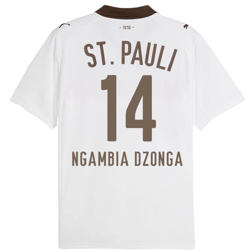 Danxen Hombre Camiseta Sisco Ngambia Dzonga #14 Blanco Rojo 2ª Equipación 2025/26 La Camisa