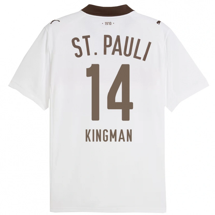 Danxen Hombre Camiseta Annie Kingman #14 Blanco Rojo 2ª Equipación 2025/26 La Camisa