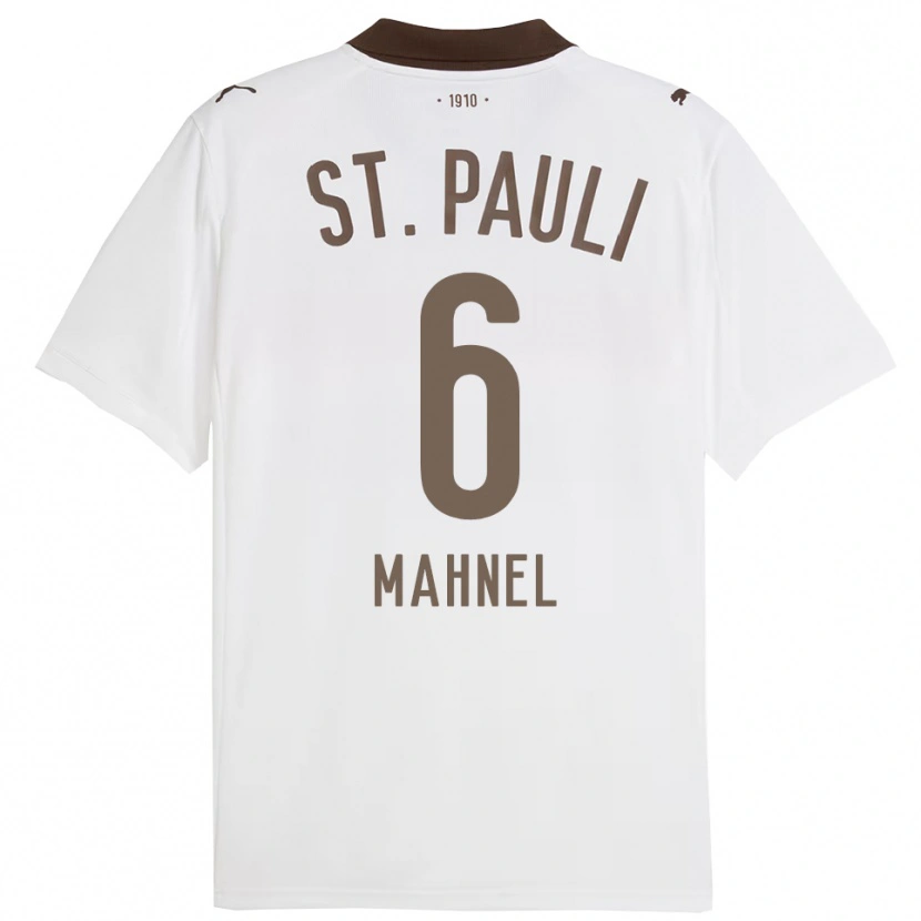 Danxen Hombre Camiseta Thieß Mahnel #6 Blanco Rojo 2ª Equipación 2025/26 La Camisa