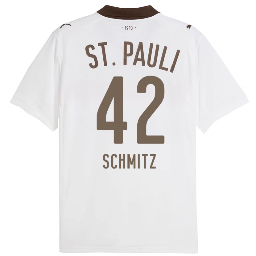 Danxen Hombre Camiseta Marwin Schmitz #42 Blanco Rojo 2ª Equipación 2025/26 La Camisa