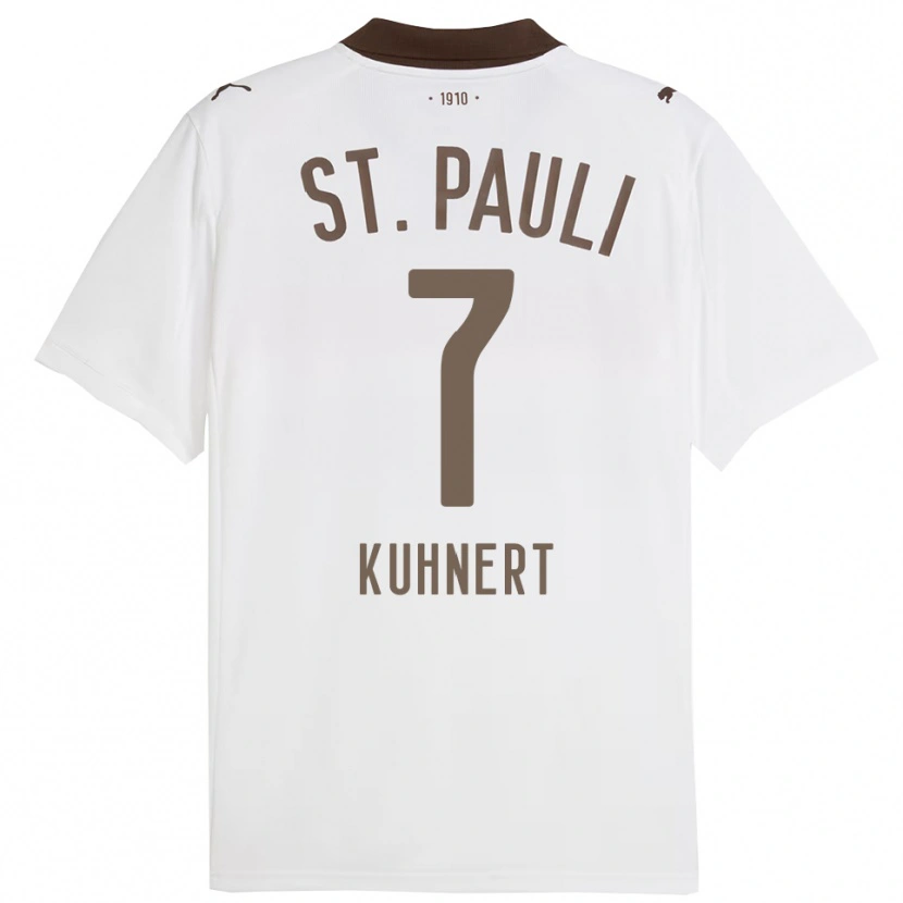 Danxen Hombre Camiseta Carlotta Kuhnert #7 Blanco Rojo 2ª Equipación 2025/26 La Camisa