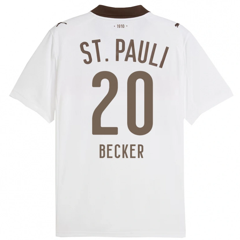 Danxen Hombre Camiseta Jesper Becker #20 Blanco Rojo 2ª Equipación 2025/26 La Camisa