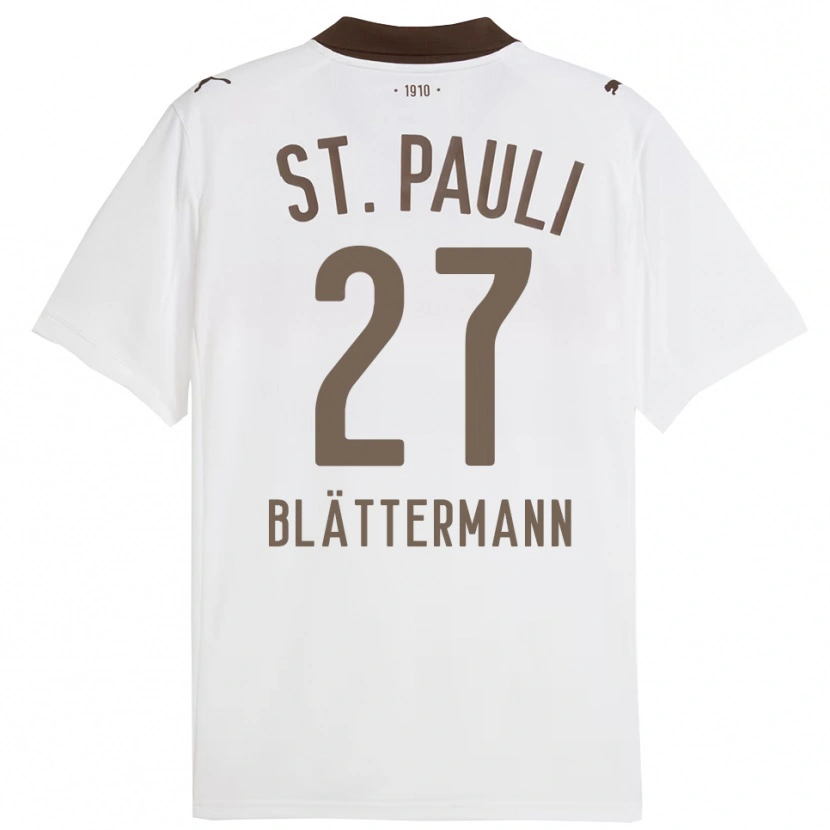 Danxen Hombre Camiseta Levin Blättermann #27 Blanco Rojo 2ª Equipación 2025/26 La Camisa