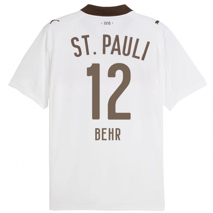 Danxen Hombre Camiseta Juri Behr #12 Blanco Rojo 2ª Equipación 2025/26 La Camisa