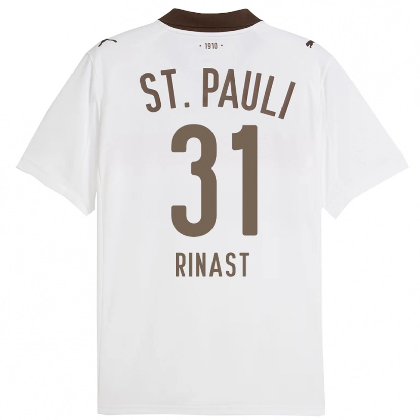 Danxen Hombre Camiseta Rachel Rinast #31 Blanco Rojo 2ª Equipación 2025/26 La Camisa