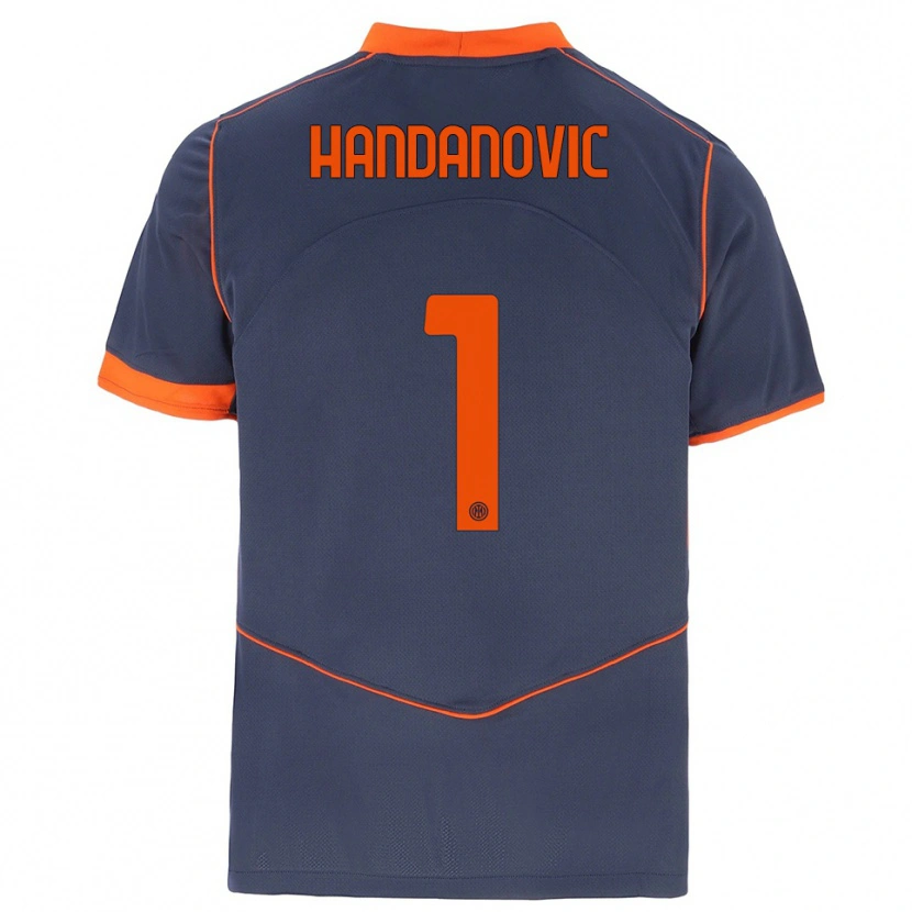 Danxen Hombre Camiseta Samir Handanovic #1 Gris Naranja Equipación Tercera 2025/26 La Camisa