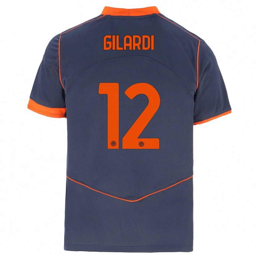 Danxen Hombre Camiseta Astrid Gilardi #12 Gris Naranja Equipación Tercera 2025/26 La Camisa