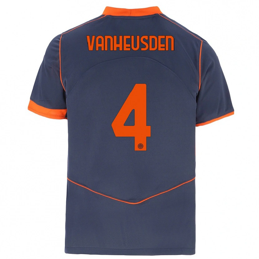 Danxen Hombre Camiseta Zinho Vanheusden #4 Gris Naranja Equipación Tercera 2025/26 La Camisa