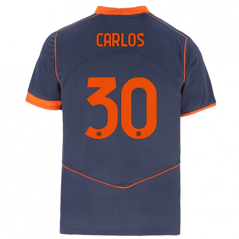 Danxen Hombre Camiseta Carlos Augusto #30 Gris Naranja Equipación Tercera 2025/26 La Camisa