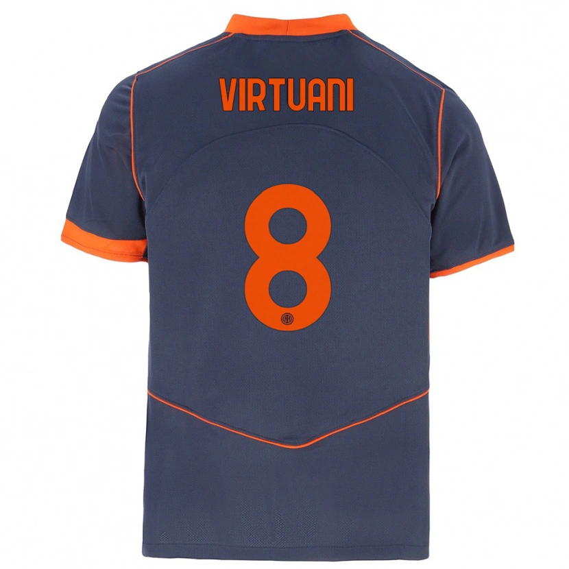 Danxen Hombre Camiseta Marco Virtuani #8 Gris Naranja Equipación Tercera 2025/26 La Camisa